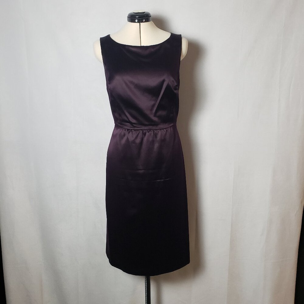Brooks Brothers Silk Blend with Satin Sheath Dress in Plum with Lining Size 6